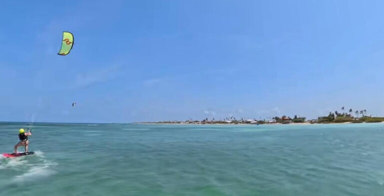 Sunny, Flat Turquoise Water with Warm Wind