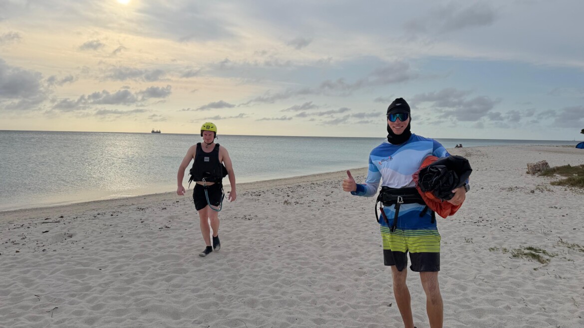 The End of a Perfect Kitesurfing Day in the Caribbean