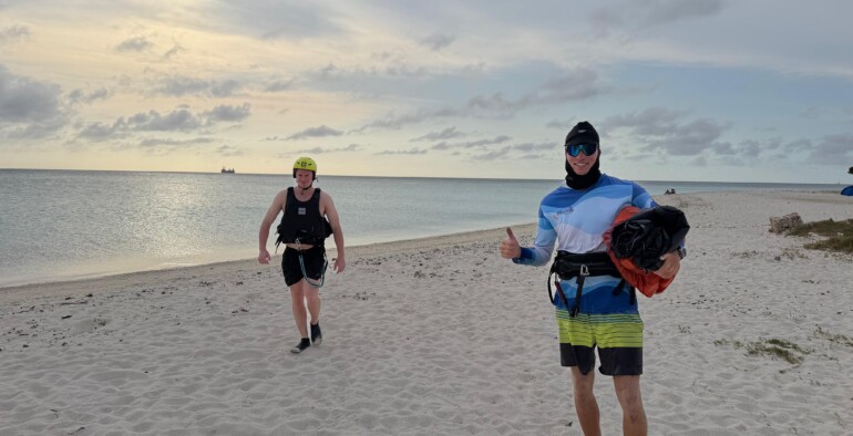 The End of a Perfect Kitesurfing Day in the Caribbean