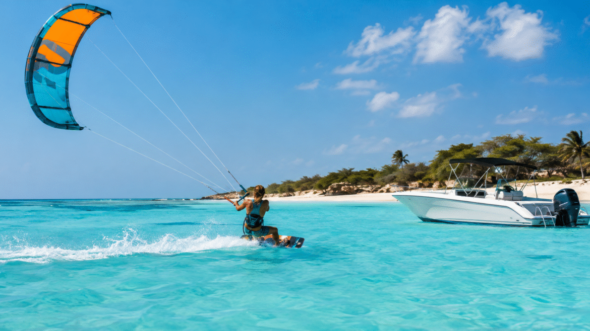 Boat Kitesurfing Classes in Aruba: More Freedom, More Wind, More Progress